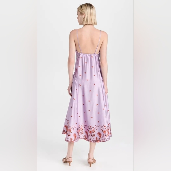 NWT Free People On My Own Printed Midi In Lilac Combo, Size M (See Mark)🌙☺️ - Picture 4 of 12